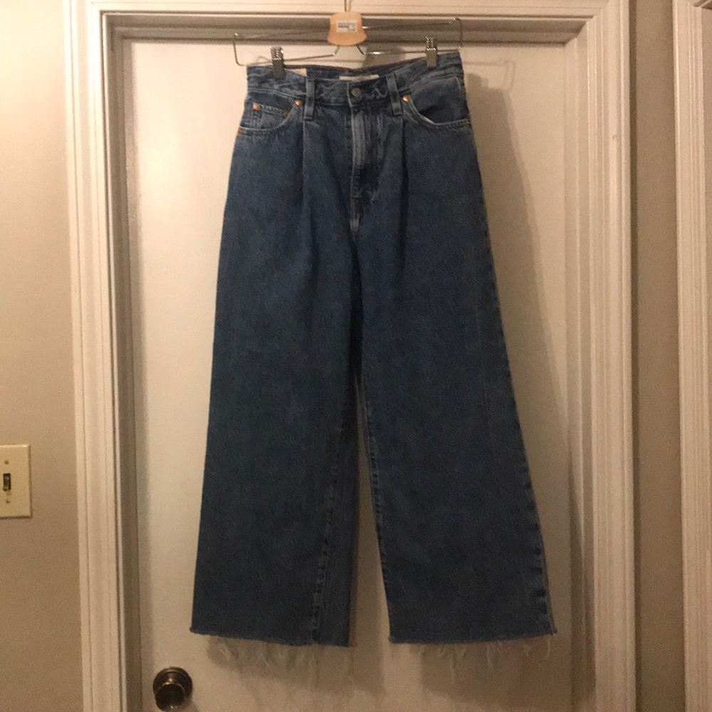 Levi’s Ribcage Pleated Wide Leg Crop Jean 26